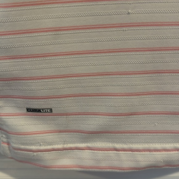Adidas Climalite Pink White Stripe Embroidered Crofton Country Club Golf Shirt - Picture 12 of 12